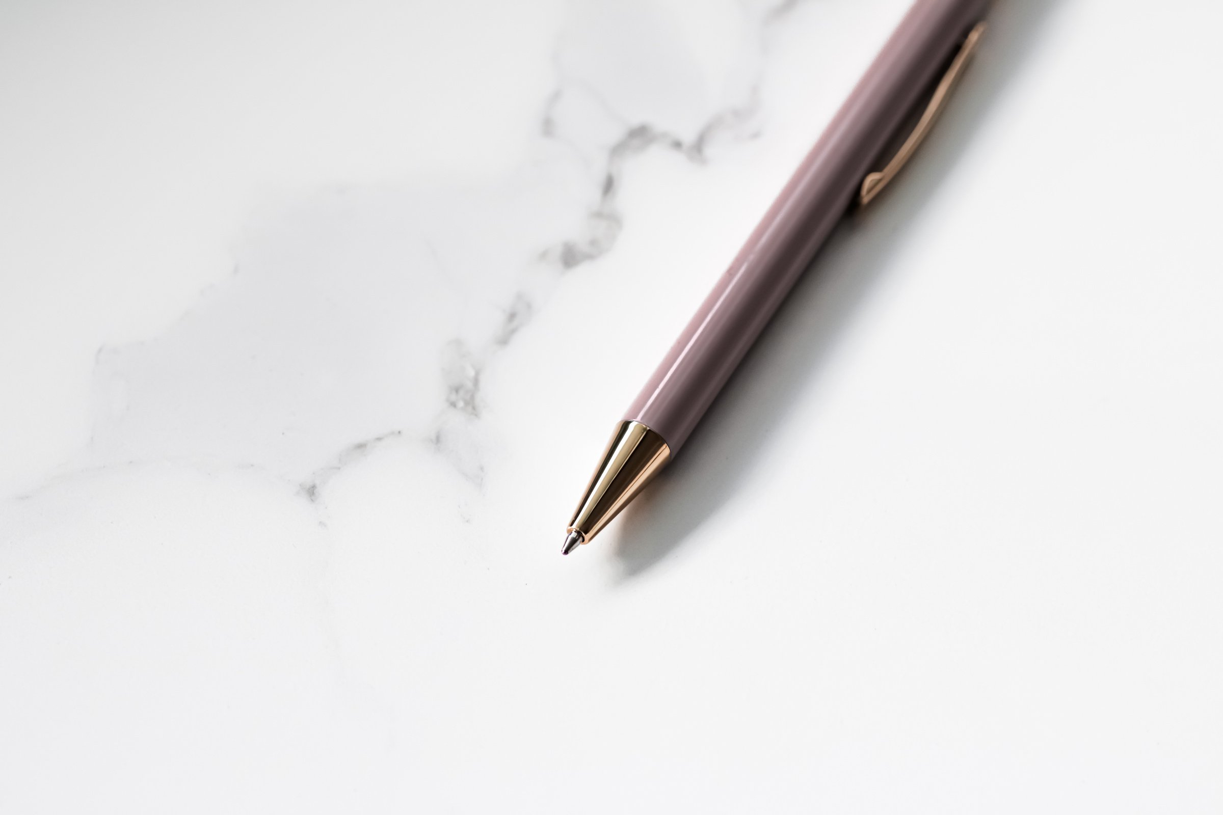 Pen on Marble Background, Luxury Stationery and Business Brand